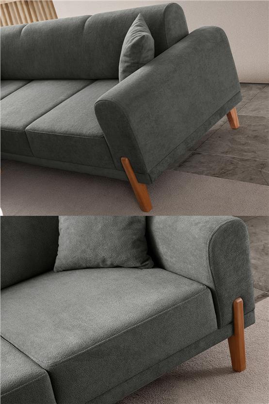 Eymense Mocha Plus Sırt Mekanizmalı Köşe Koltuk Antrasit Sol Köşe