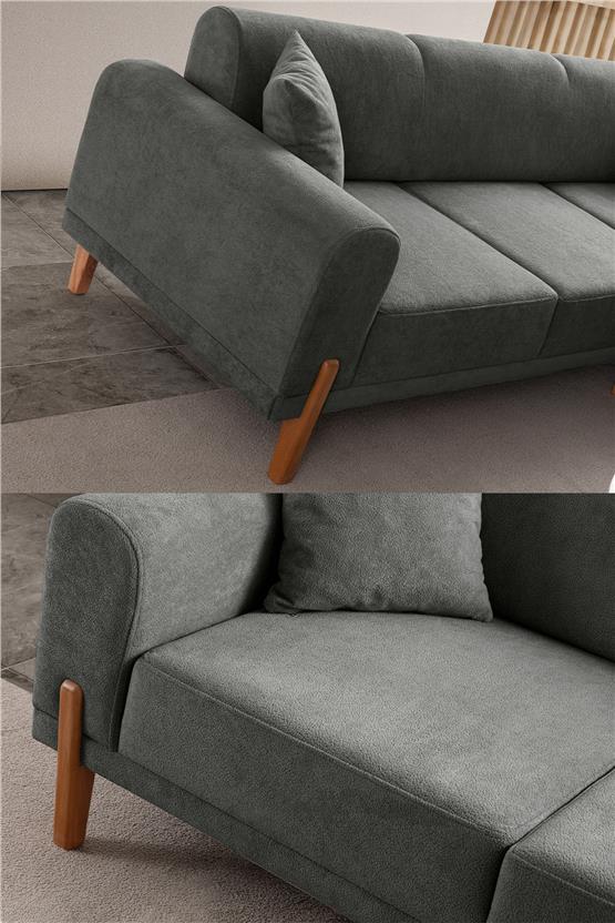 Eymense Mocha Plus Sırt Mekanizmalı Köşe Koltuk Antrasit Sağ Köşe