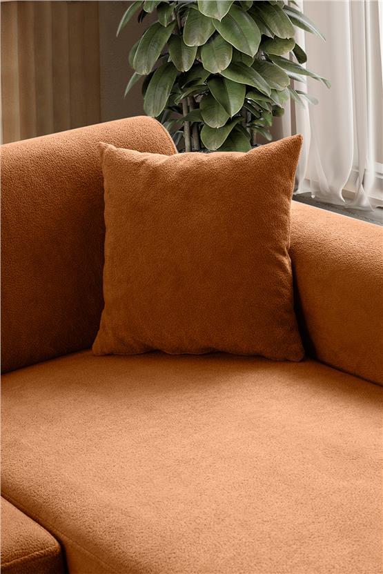 Eymense Mocha Plus Sırt Mekanizmalı Köşe Koltuk Turuncu Sağ Köşe