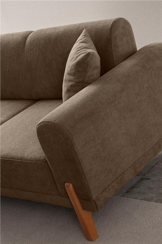 Eymense Mocha Plus Sırt Mekanizmalı Köşe Koltuk Kahverengi Sol Köşe