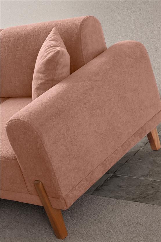 Eymense Mocha Plus Sırt Mekanizmalı Köşe Koltuk Pembe Sol Köşe