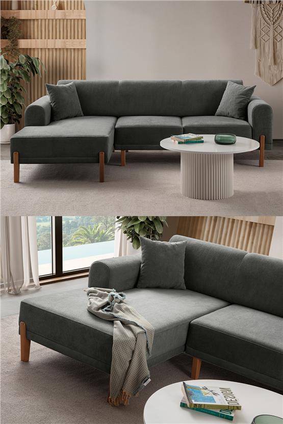 Eymense Mocha Plus Sırt Mekanizmalı Köşe Koltuk Antrasit Sol Köşe