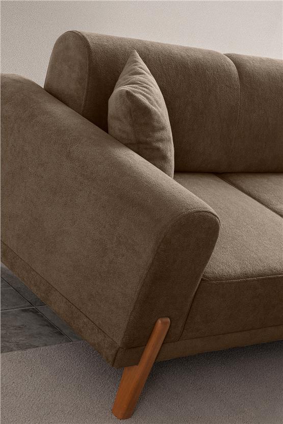 Eymense Mocha Plus Sırt Mekanizmalı Köşe Koltuk Kahverengi Sağ Köşe