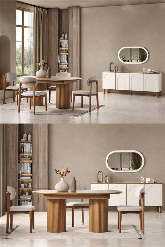 Eymense Modi Bohem 4 Sandalyeli Yemek Odası Takımı Ceviz