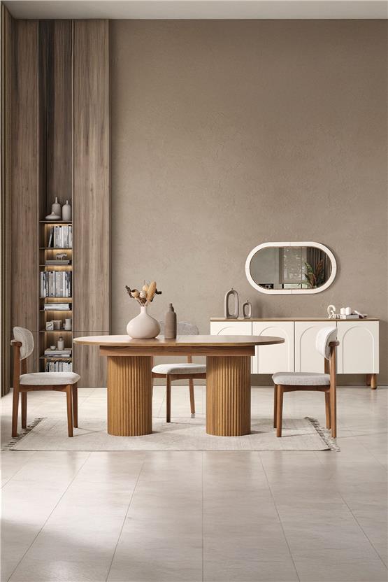 Eymense Modi Bohem 4 Sandalyeli Yemek Odası Takımı Ceviz