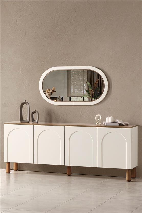 Eymense Modi Bohem Aynalı Konsol Krem