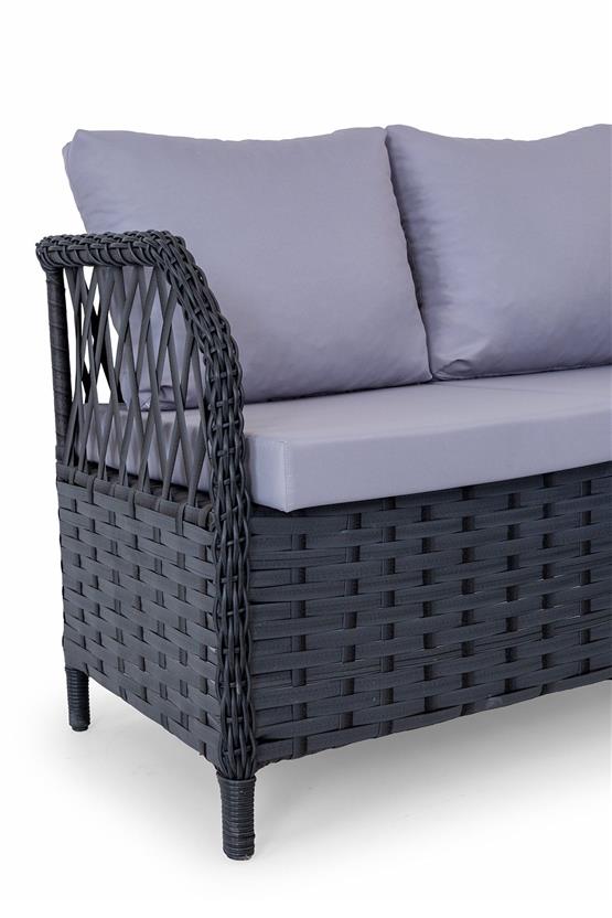 Eymense Motto Metal Bahçe Oturma Grubu 2+1+1+Sehpa Antrasit