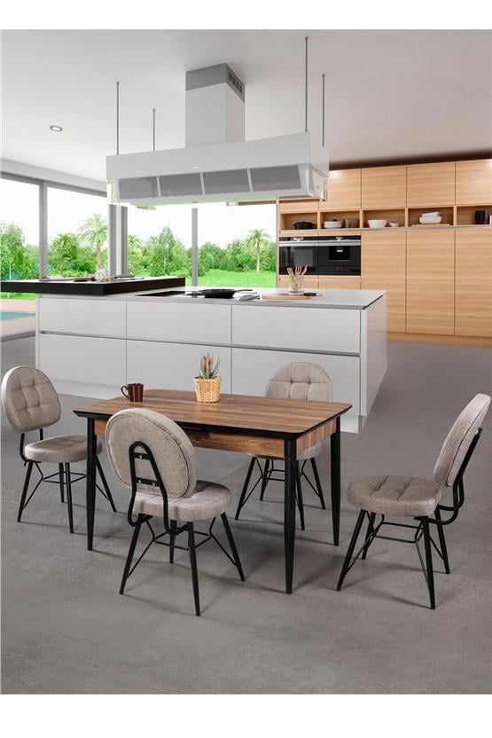 Eymense Napoli 4 Sandalyeli Mutfak Masa Takımı