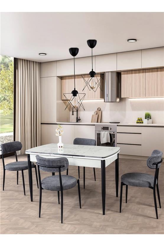 Eymense Neva 4 Sandalyeli Mutfak Masa Takımı