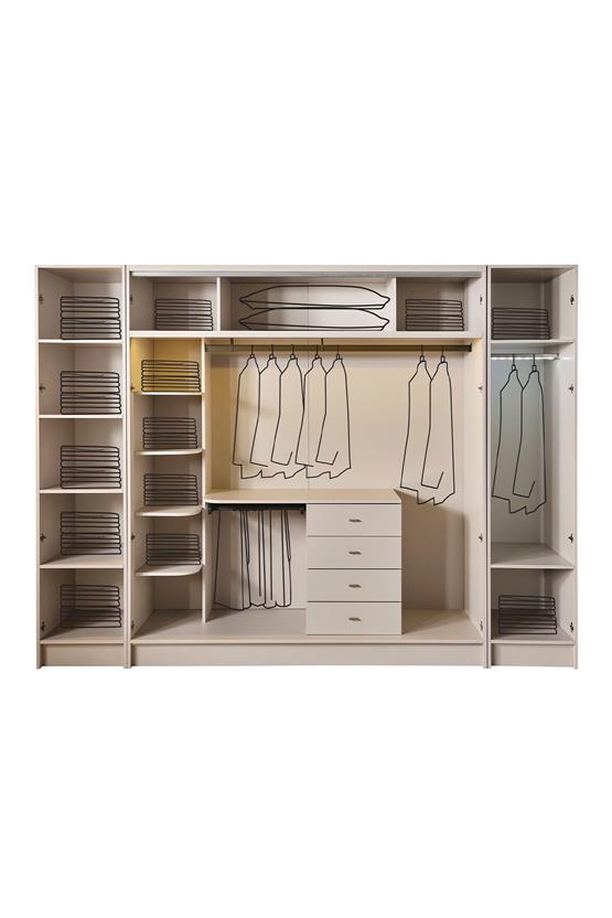 Eymense Oltu 6 Kapaklı Gardırop Bej