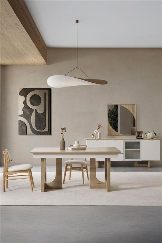 Eymense Palermo 4 Sandalyeli Yemek Odası Takımı Krem