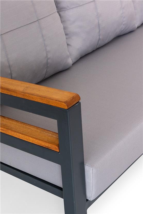 Eymense Palu Alüminyum Bahçe Oturma Grubu 3+1+1+Sehpa Gri