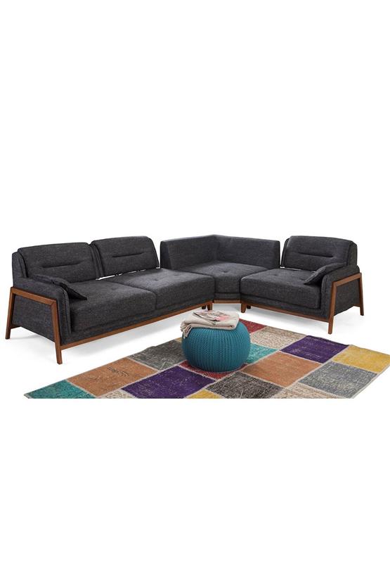 Eymense Paris Köşe Koltuk Takımı Antrasit Keten