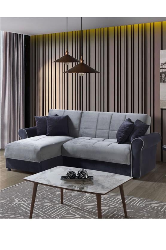 Eymense Petek Çekyatlı Yataklı Köşe Koltuk Takımı Çift Renk