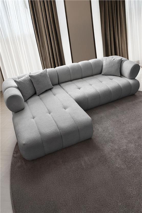 Eymense Petra Modern Köşe Koltuk Takımı Gri