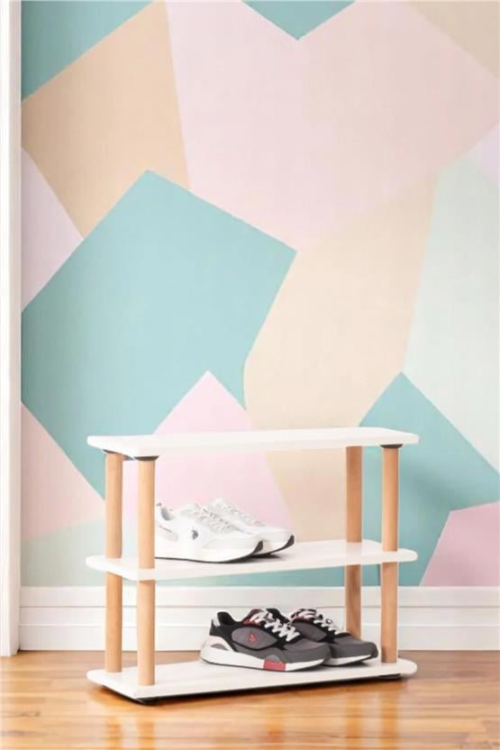 Eymense Pia 3 Raflı Kitaplık Çok Amaçlı Dolap Beyaz