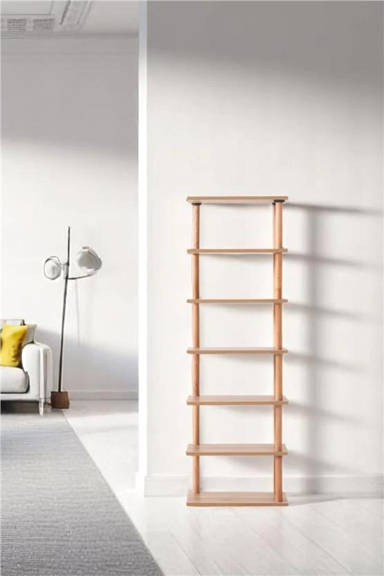 Eymense Pia 7 Raflı Kitaplık Çok Amaçlı Dolap Ceviz