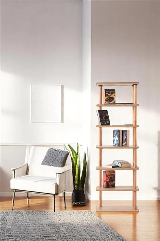 Eymense Pia 7 Raflı Kitaplık Çok Amaçlı Dolap Ceviz