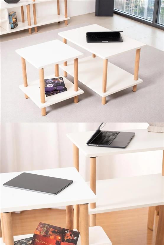 Eymense Pia Sehpa Seti Beyaz