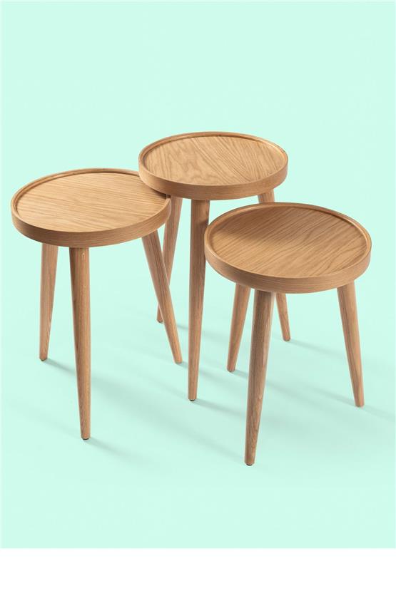 Eymense Polen Meşe Zigon Sehpa Meşe