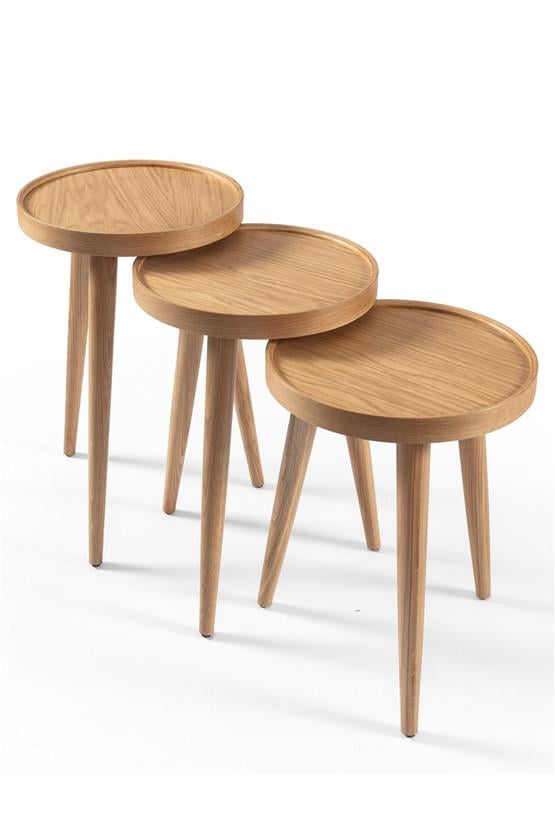 Eymense Polen Meşe Zigon Sehpa Meşe