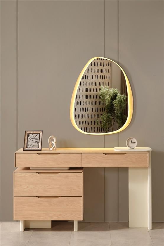 Eymense Prizma Aynalı Şifonyer Krem