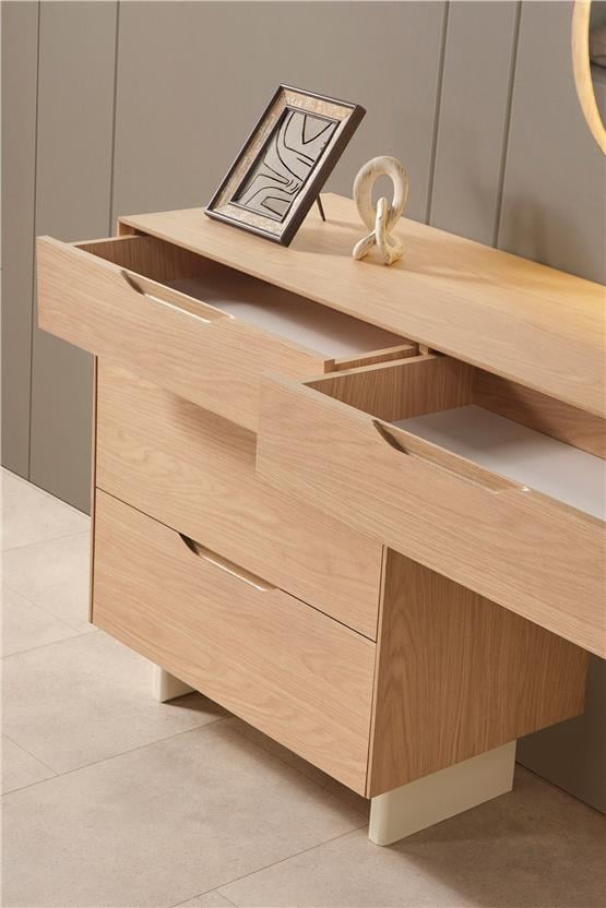 Eymense Prizma Aynalı Şifonyer Krem