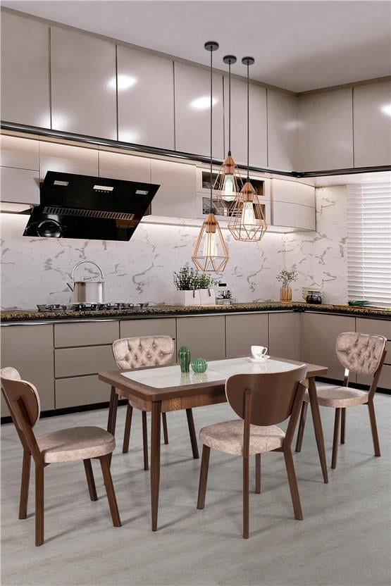 Eymense Quart 4 Sandalyeli Mutfak Masa Takımı