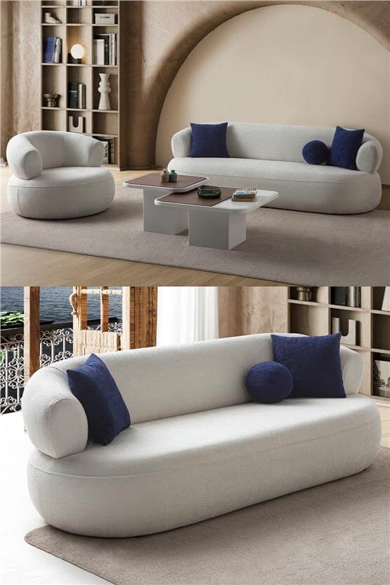Eymense Roma Koltuk Takımı 3+3+1 Beyaz