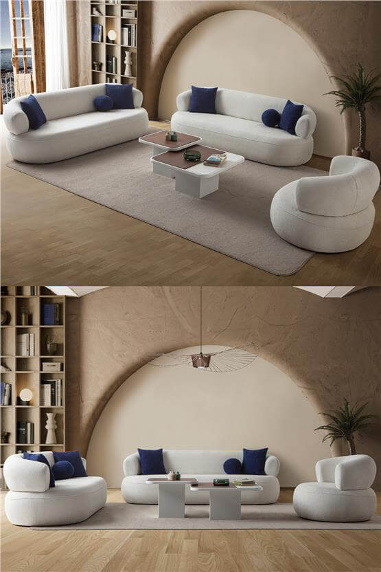 Eymense Roma Koltuk Takımı 3+3+1 Beyaz