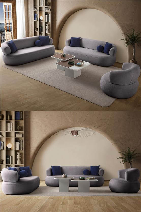 Eymense Roma Koltuk Takımı 3+3+1 Koyu Gri