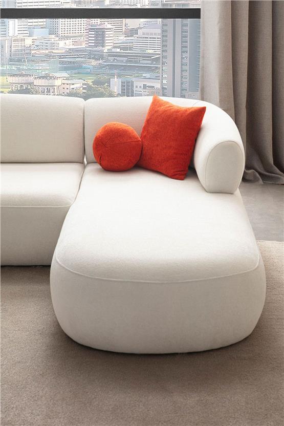 Eymense Roma Köşe Koltuk Sağ Köşe Beyaz