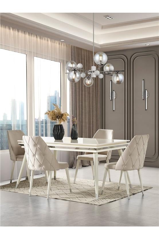 Eymense Rosa Yemek Masa Takımı Silver