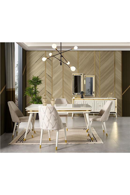 Eymense Rosa Yemek Odası Takımı Gold