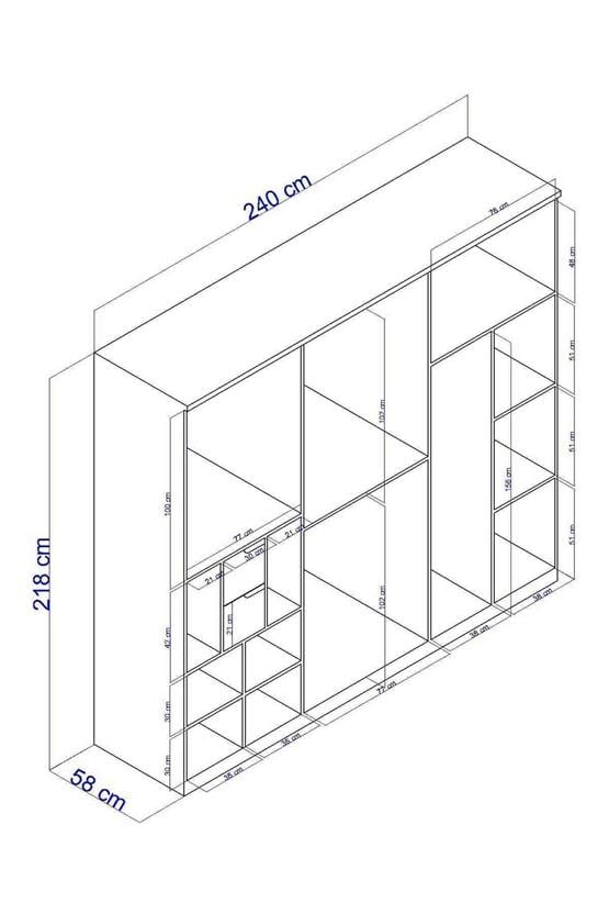 Eymense Sahra 240lık Gardırop Beyaz