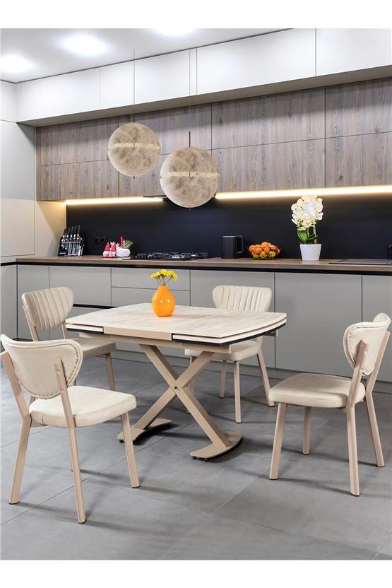 Eymense Seul 4 Sandalyeli Mutfak Masa Takımı