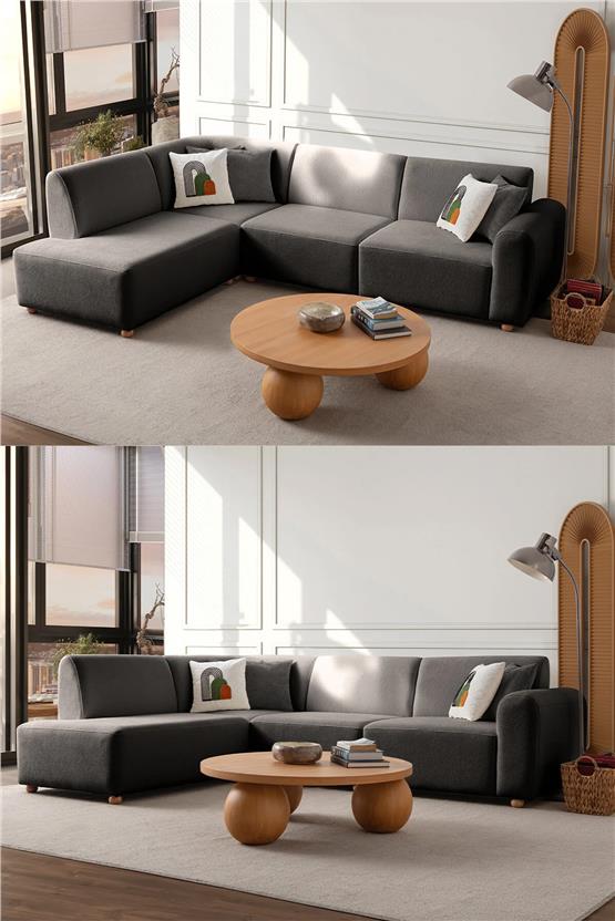 Eymense Sloft Köşe Koltuk Takımı Antrasit