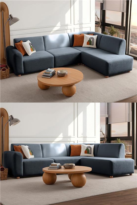 Eymense Sloft Köşe Koltuk Takımı Mavi