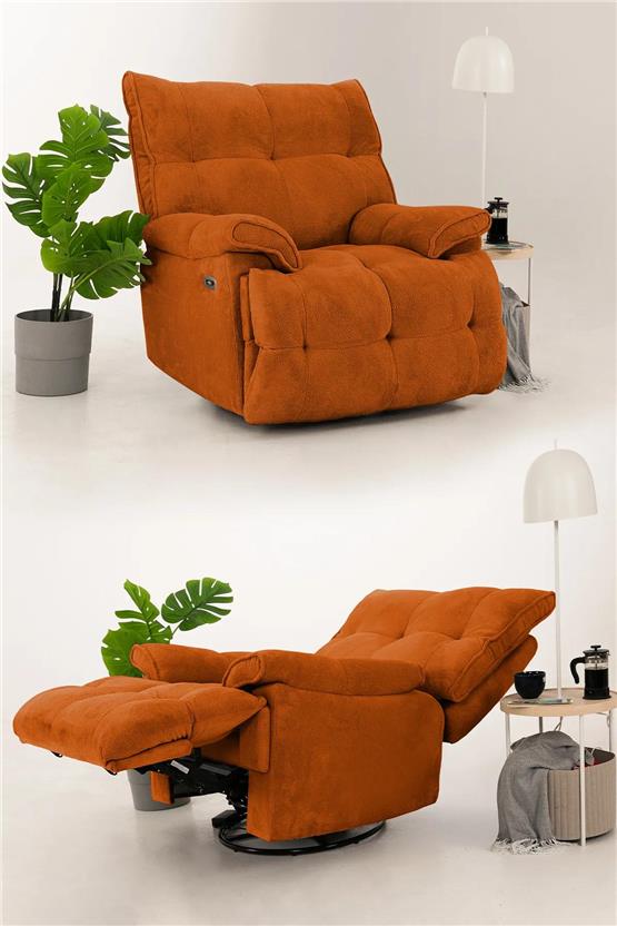 Eymense Soft Elektrik Mekanizmalı Tv Baba Koltuğu Sallanır Kiremit