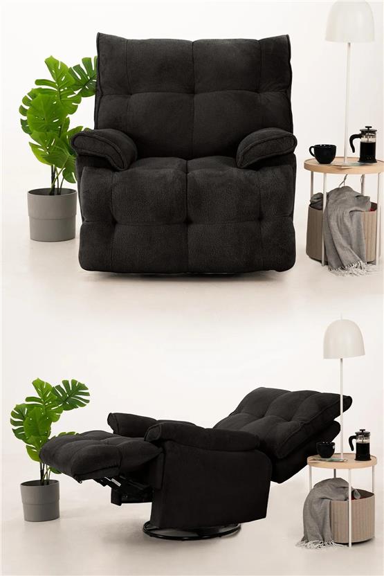 Eymense Soft Elektrik Mekanizmalı Tv Baba Koltuğu Sallanır Antrasit