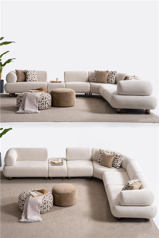 Eymense Solo Large Puflu Modüler Köşe Koltuk Takımı