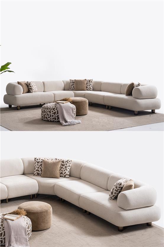 Eymense Solo Medium Puflu Modüler Köşe Koltuk Takımı