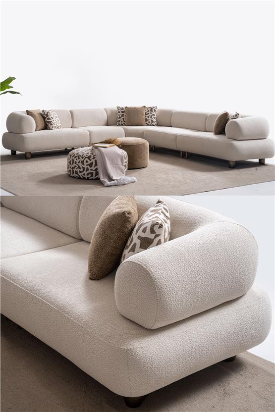 Eymense Solo Medium Puflu Modüler Köşe Koltuk Takımı
