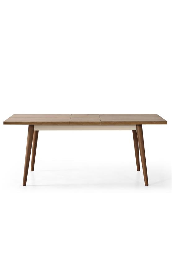 Eymense Sude Bohem 4 Sandalyeli Açılır Masalı Yemek Odası Takımı Krem