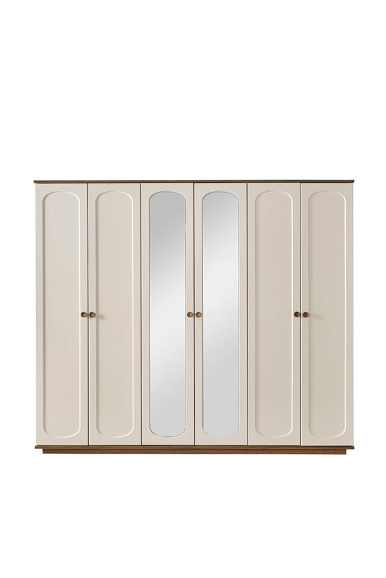 Eymense Sude Bohem Modern 6 Kapaklı Gardırop Dolap Krem