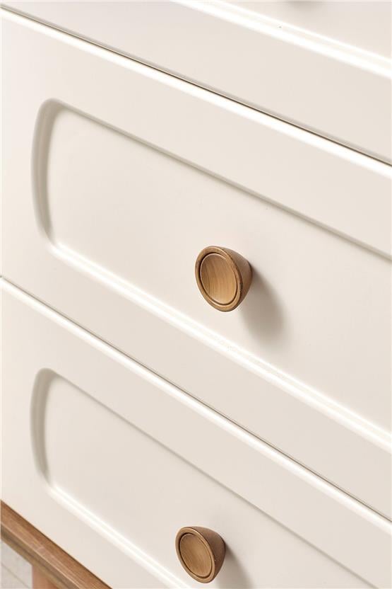 Eymense Sude Bohem Modern Aynalı Şifonyer Krem