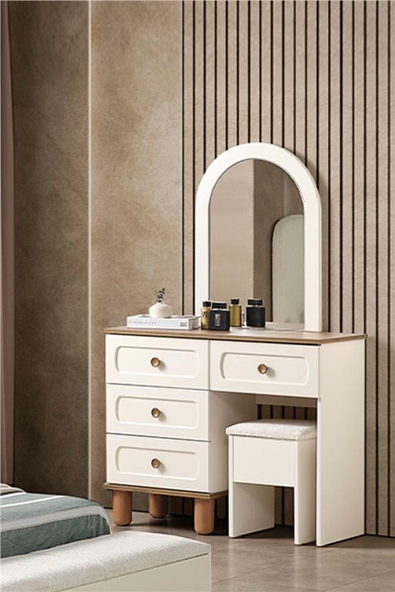 Eymense Sude Bohem Modern Aynalı Şifonyer Krem