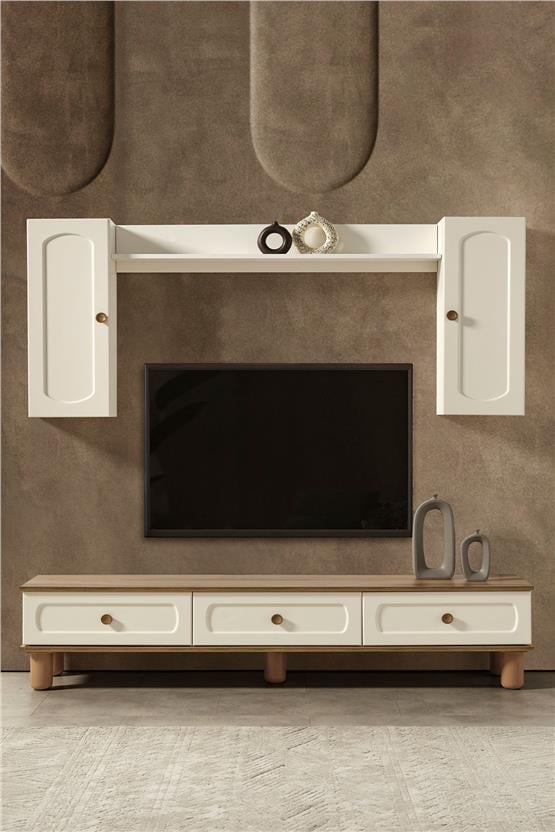 Eymense Sude Bohem Modern Tv Ünitesi Seti Krem