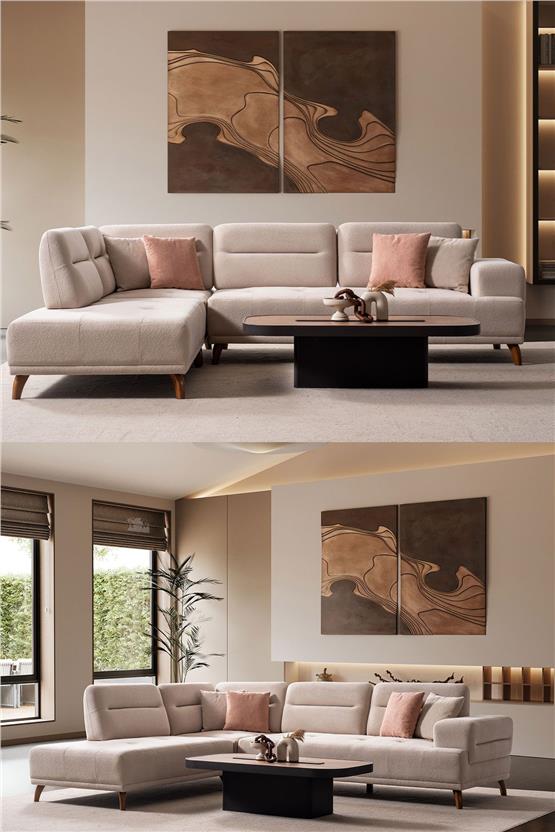 Eymense Terra Sol Köşe Koltuk Takımı Krem