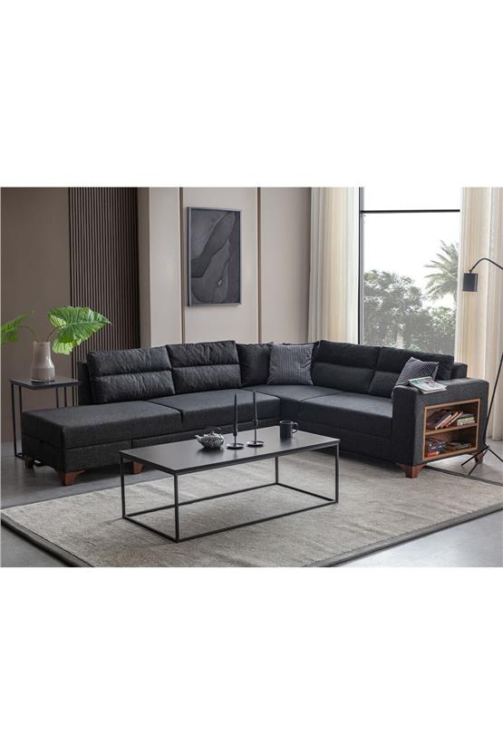 Eymense Tloft Köşe Koltuk Takımı Antrasit